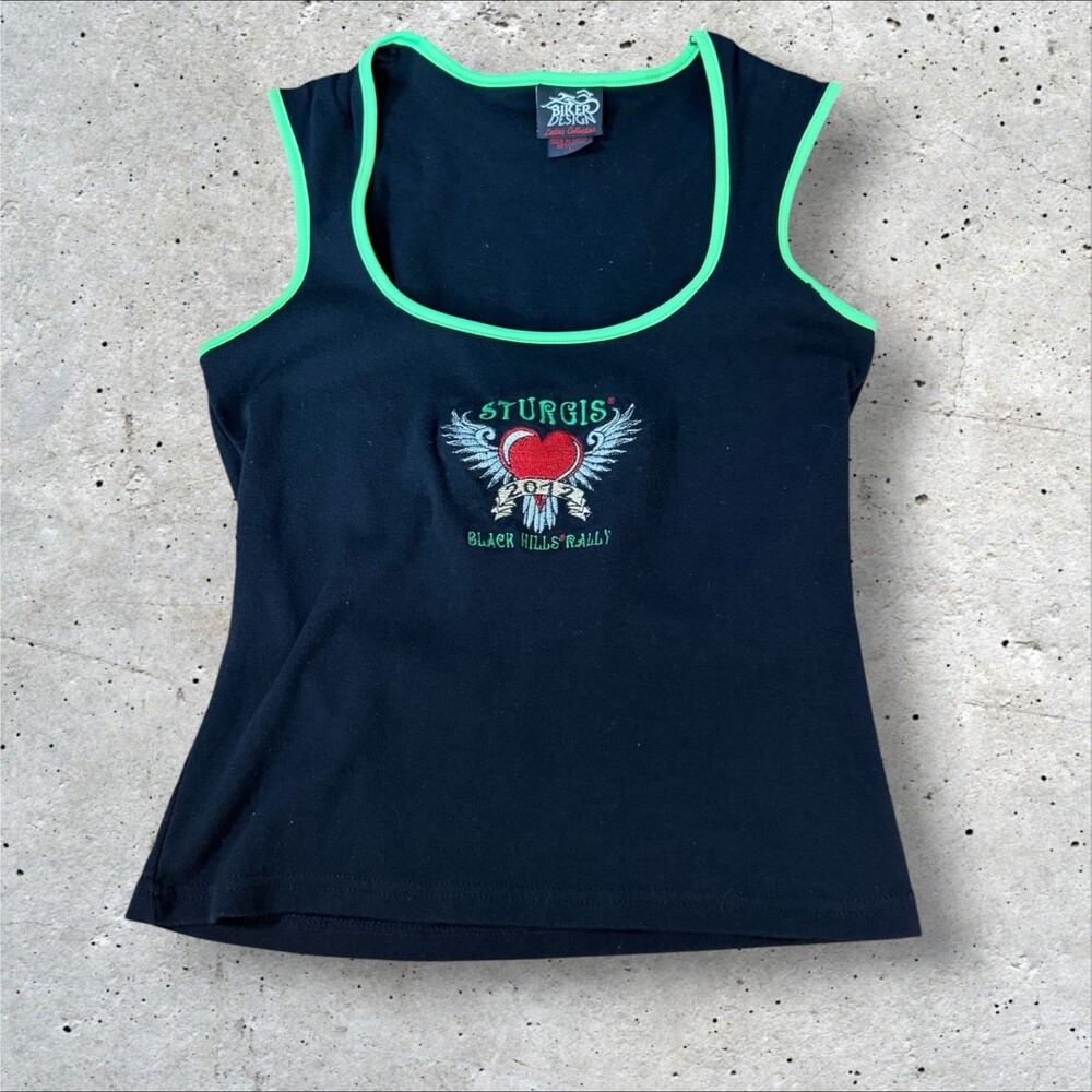 Sturgis 2012 Black Hills Rally Womens Tank Top Large Biker Design Embroidered